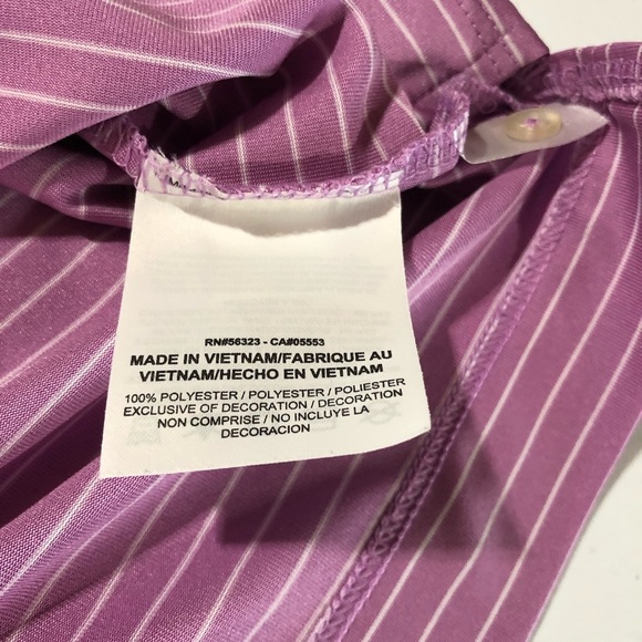 Nike‎ Golf Tour Performance Dri-Fit Striped Purple and White Polo Size XS - Picture 4 of 7